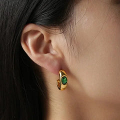 Green Emarld Earrings - Ronak e Mehfil