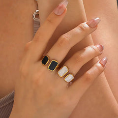 Enamel Geometric Ring (Adjustable) - Ronak e Mehfil