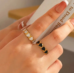 Enamel Heart Adjustable Ring - Ronak e Mehfil