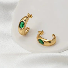 Green Emarld Earrings - Ronak e Mehfil