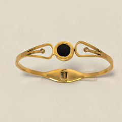 Golden Royal Numeric Bangle -316L - Ronak e Mehfil