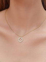 Hollow Clover Studded Necklace - Ronak e Mehfil