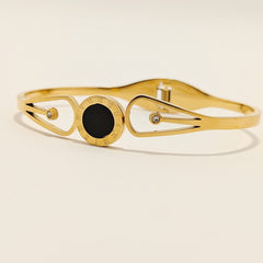 Golden Royal Numeric Bangle -316L - Ronak e Mehfil