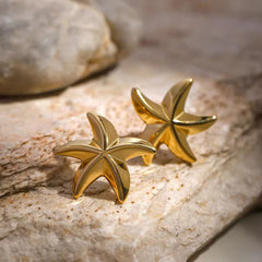 Golden Starfish Stud Earrings - Ronak e Mehfil