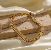 Double Layer White Zircon Bracelet - Ronak e Mehfil