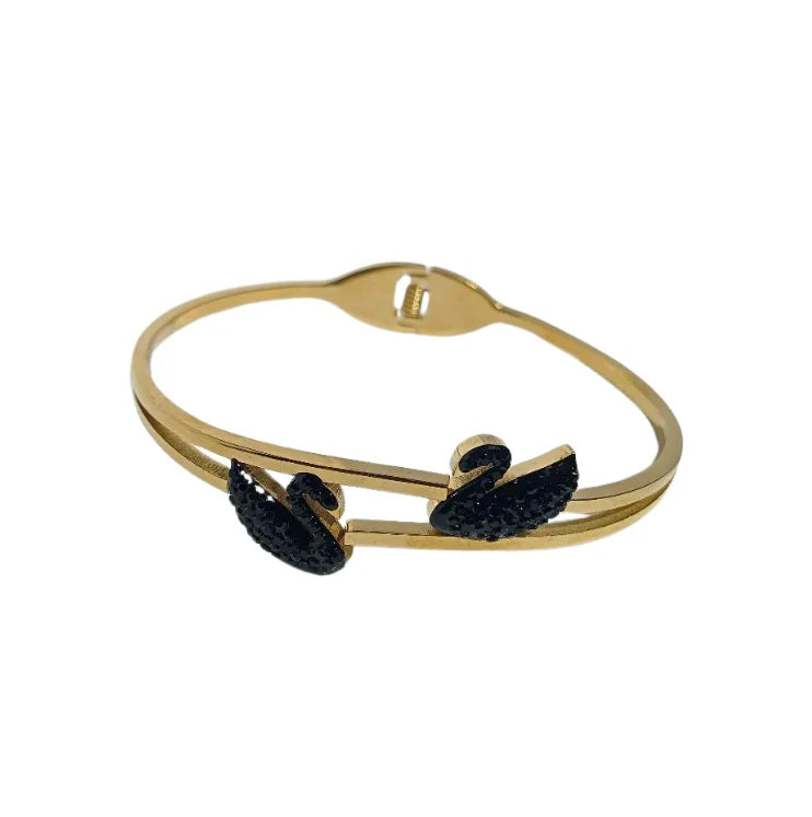 Black Double Swan Bracelet - Ronak e Mehfil