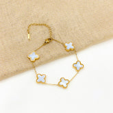 Luxe ’Mother Of Pearl’ Clover Bracelet - Ronak e Mehfil