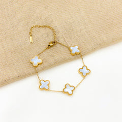 Luxe ’Mother Of Pearl’ Clover Bracelet - Ronak e Mehfil
