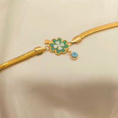 Green Flower Evil Eye Charm Bracelet - Ronak e Mehfil