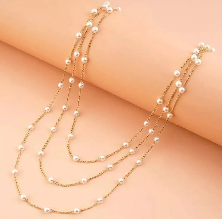 Multi-Layered Pearl Elegant Necklace - Ronak e Mehfil