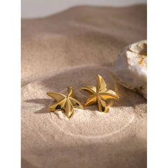 Golden Starfish Stud Earrings - Ronak e Mehfil