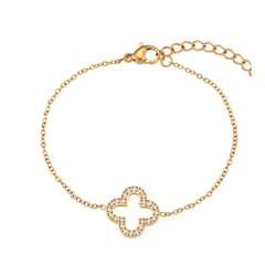 Hollow Clover Studded Bracelet - Ronak e Mehfil