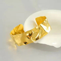 Gold Hammered Cuff Bracelet - Ronak e Mehfil