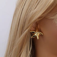Golden Starfish Stud Earrings - Ronak e Mehfil