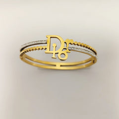 Dior Stainless Steel 316L Personalized Initial Bangle - Ronak e Mehfil