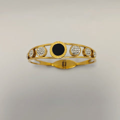 Pave Crystal and Black Enamel Bangle - Ronak e Mehfil