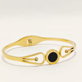 Golden Royal Numeric Bangle -316L - Ronak e Mehfil