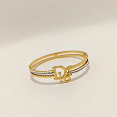 Dior Stainless Steel 316L Personalized Initial Bangle - Ronak e Mehfil