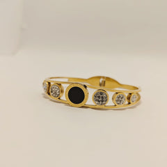 Pave Crystal and Black Enamel Bangle - Ronak e Mehfil
