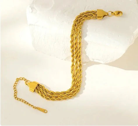 Three Layered Gold Plated Luxury Bracelet - Ronak e Mehfil