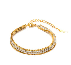 Double Layer White Zircon Bracelet - Ronak e Mehfil