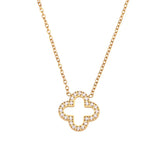 Hollow Clover Studded Necklace - Ronak e Mehfil