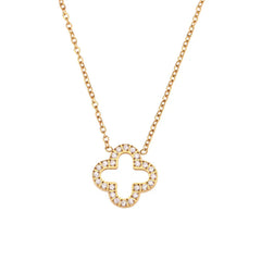 Hollow Clover Studded Necklace - Ronak e Mehfil
