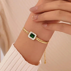 Emerald Snake Chain Bracelet - Ronak e Mehfil