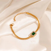 Emerald Snake Chain Bracelet - Ronak e Mehfil