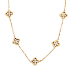 Glided Clover Necklace - Ronak e Mehfil