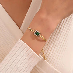 Emerald Snake Chain Bracelet - Ronak e Mehfil
