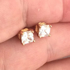 Vintage Cubic Zirconia Sterling Silver Stud Earrings - Ronak e Mehfil