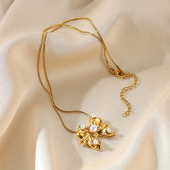 Faux Pearl Butterfly Necklace - Ronak e Mehfil