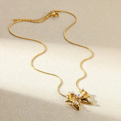 Faux Pearl Butterfly Necklace - Ronak e Mehfil