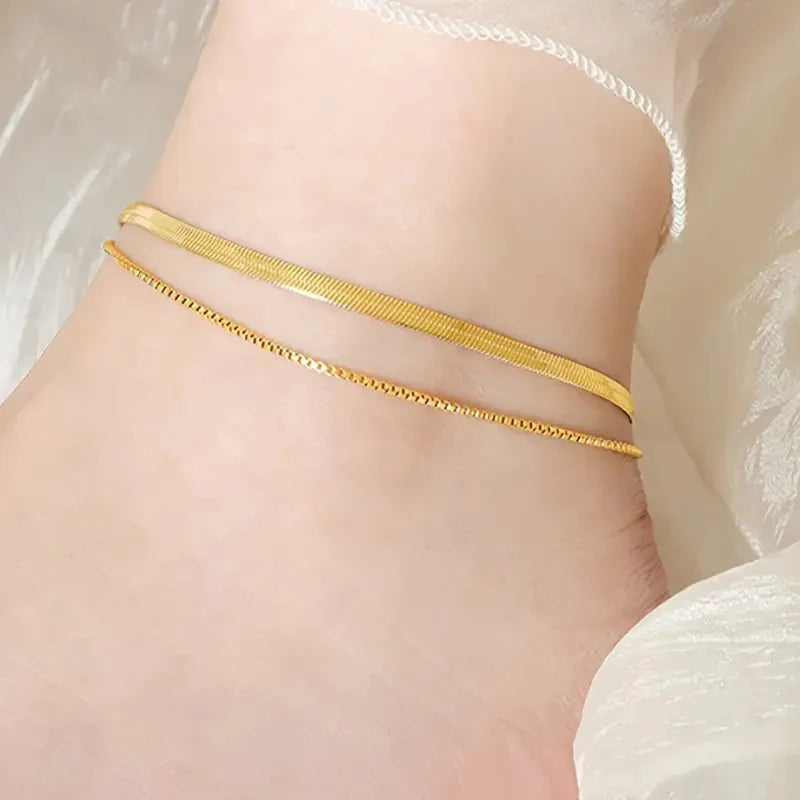 Minimalist Layered Anklet - Ronak e Mehfil