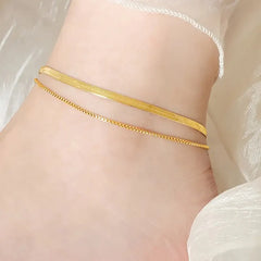 Minimalist Layered Anklet - Ronak e Mehfil