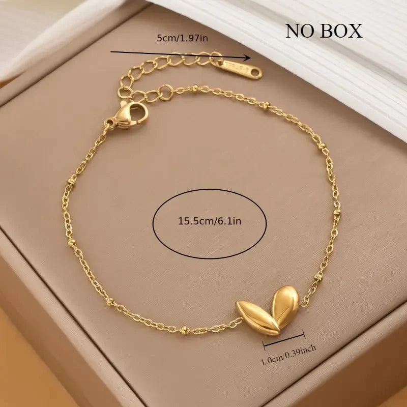 Stainless Steel Heart Charm Bracelet - Ronak e Mehfil