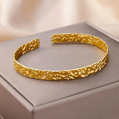 Delicate Hammered Texture Cuff Bracelet - Ronak e Mehfil