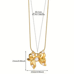 Faux Pearl Butterfly Necklace - Ronak e Mehfil