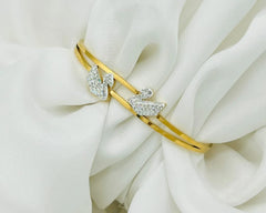 White Double Swan Bracelet - Ronak e Mehfil