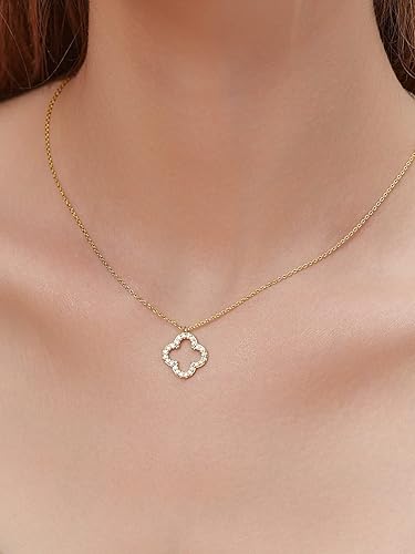 Hollow Clover Studded Necklace - Ronak e Mehfil