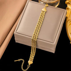Three Layered Gold Plated Luxury Bracelet - Ronak e Mehfil