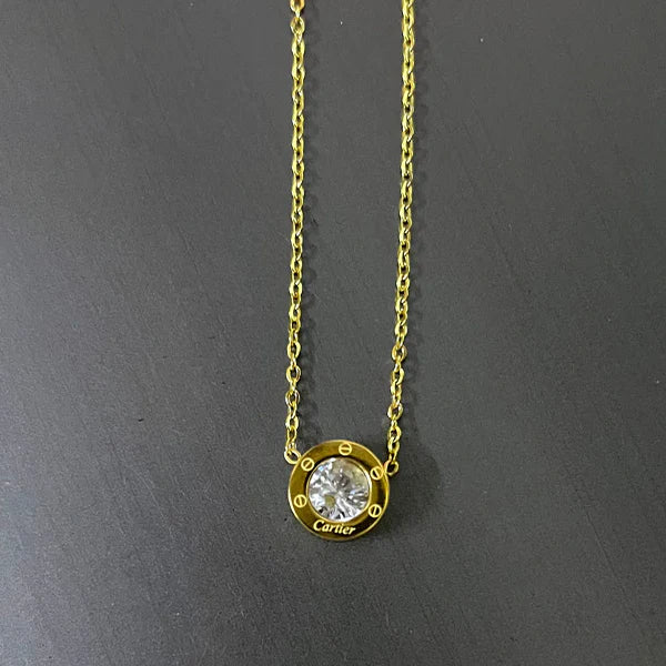 Stainless Steel Cartier Stone Necklace - Ronak e Mehfil