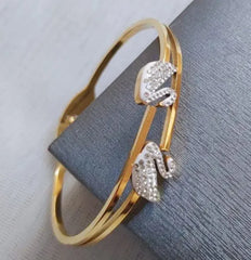 White Double Swan Bracelet - Ronak e Mehfil