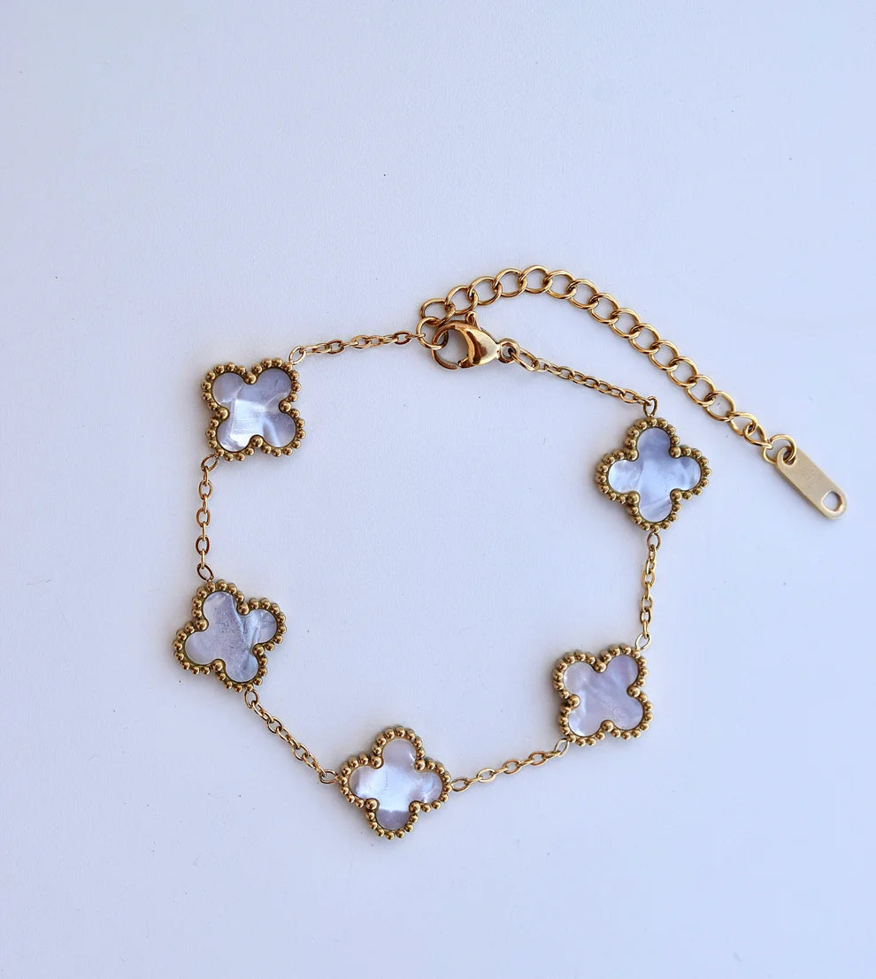 Luxe ’Mother Of Pearl’ Clover Bracelet - Ronak e Mehfil