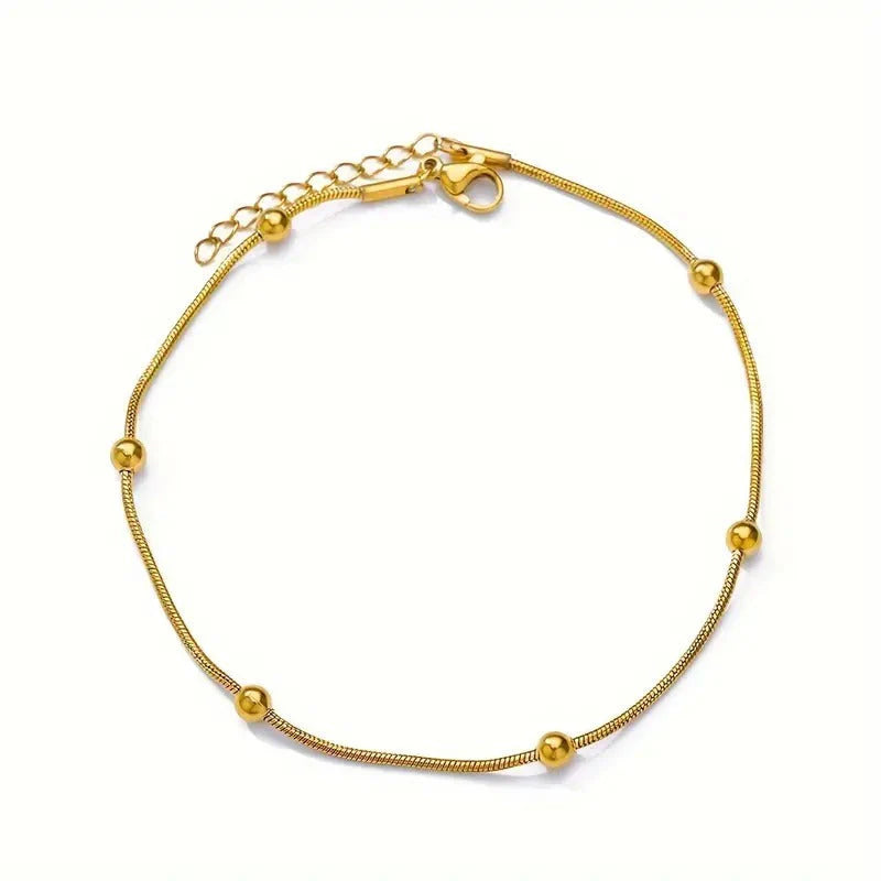 Stainless Steel Bead Decor Anklet - Ronak e Mehfil