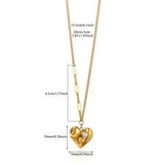 Vintage Golden-Tone Heart Pendant Necklace - Ronak e Mehfil