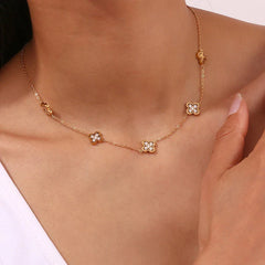Glided Clover Necklace - Ronak e Mehfil